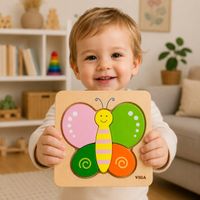 DLA DZIECI DREWNIANE PUZZLE MOTYLEK W OGRODZIE