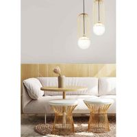 Druciana LAMPA wisząca TELFORD P362PL-01G Maytoni modernistyczna OPRAWA szklana kula zwis złoty biały