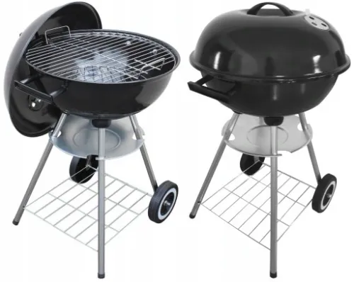 Grill BBQ KETTLE Ogrodowy węglowy na brykiet Zamykany POKRYWA półka na Arena.pl