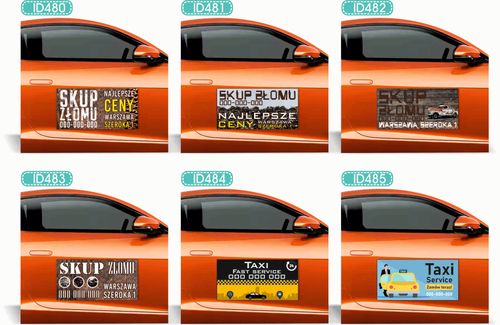 Magnes na auto reklama magnetyczna 60x30 TAXI SZYBKO BEZPIECZNIE na Arena.pl