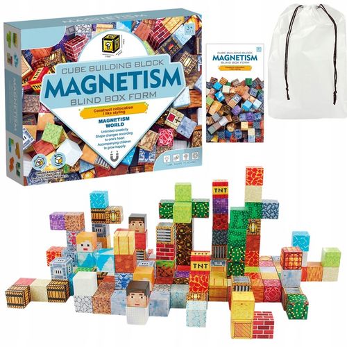 KLOCKI MAGNETYCZNE 2 cm kostki budowlane konstrukcyjne BLOKI SZEŚCIANY 162 na Arena.pl