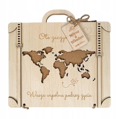 KARTKA NA ŚLUB WESELE na pieniądze Z GRAWEREM WALIZKA prezent pamiątka ślub na Arena.pl