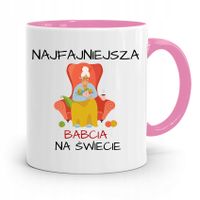 Kubek Różowy Dla Babci Najfajniejsza Babcia Z Nadrukiem Ze Zdjęciem