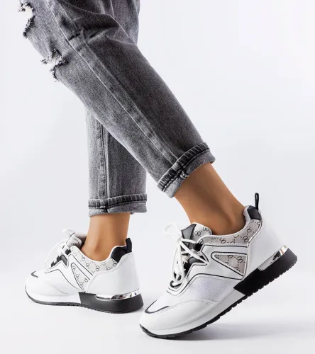 Białe sneakersy ze złotymi elementami Bedord 40 na Arena.pl