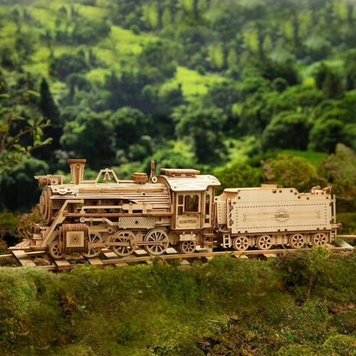 DREWNIANE PUZZLE 3D MODEL DO SKLEJANIA POCIĄG LOKOMOTYWA na Arena.pl