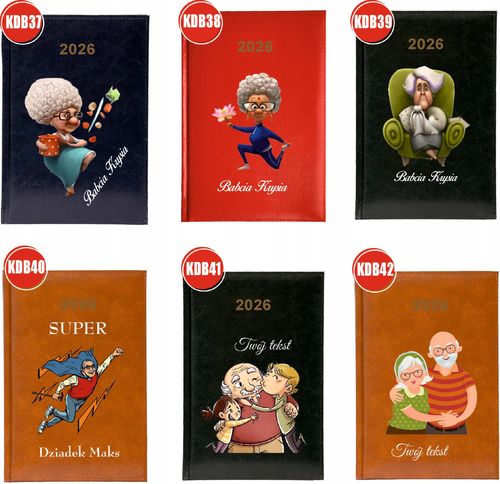 Kalendarz A5 2026 tygodniowy KSIĄŻKOWY DLA DZIADKA personalizowany na Arena.pl