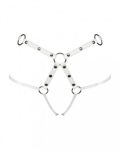 Biała, Skórzana Uprząż - Obsessive A758 S/M/L na Arena.pl