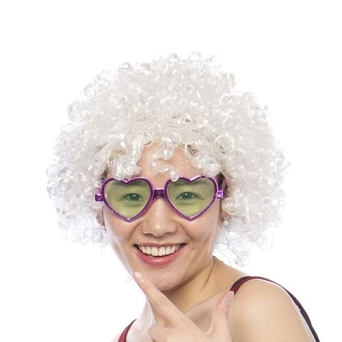 PERUKA AFRO DLA ŚWIĘTEGO MIKOŁAJA BIAŁA STRÓJ ANIOŁKA ANIOŁ PRZEBRANIE na Arena.pl