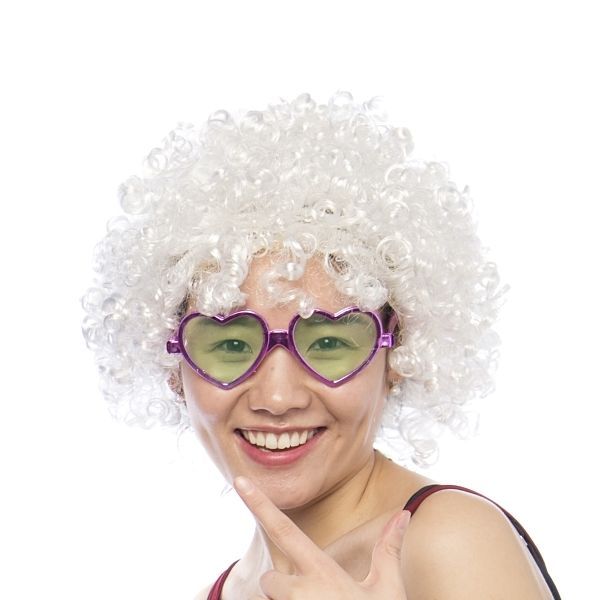 PERUKA AFRO DLA ŚWIĘTEGO MIKOŁAJA BIAŁA STRÓJ ANIOŁKA ANIOŁ PRZEBRANIE zdjęcie 3