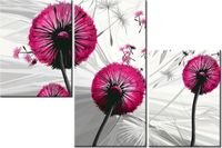 60 90CM OBRAZ 3 ELEM DMUCHAWCE AMARANCIE ŚCIENNY DRUK PŁÓTNO