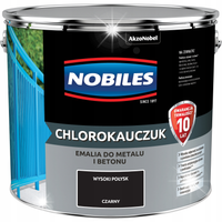 NOBILES CHLOROKAUCZUK EMALIA DO DREWNA I METALU CZARNY POŁYSK 10L