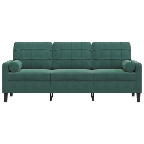 3-osobowa sofa z poduszkami, ciemnozielona, 180 cm, aksamit na Arena.pl