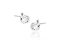 Delikatne rodowane podłużne srebrne kolczyki łezki białe cyrkonie srebro 925 Z1757E_W