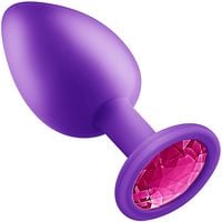 KOREK ANALNY Z KRYSZTAŁEM rozm S Fioletowy Kryształ Różowy