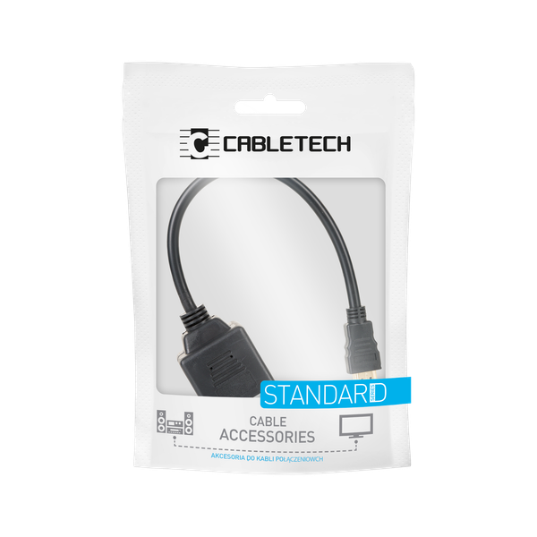 Adapter wtyk HDMI - 2x gniazdo HDMI 20 cm zdjęcie 2