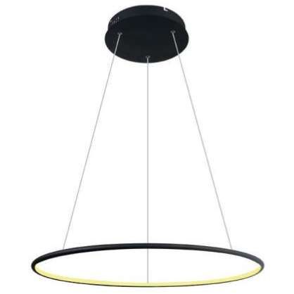 LAMPA wisząca SLIM/000026/3000/B MDECO okrągła OPRAWA metalowy ZWIS LED 63W 3000K ring czarny na Arena.pl
