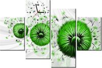 120CM 80CM ZEGAR 4 ELEM ZIELONE DMUCHAWCE 5 OBRAZ ŚCIENNY
