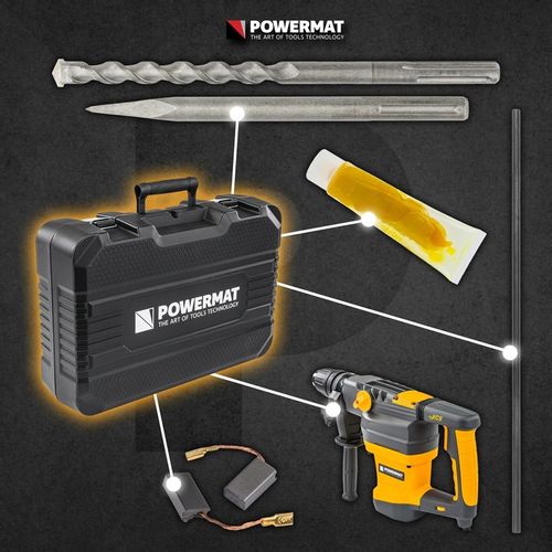 MŁOT UDAROWY OBROTOWY SDS MAX 2800W 18J WALIZKA ZESTAW REGULACJA OBROTÓW na Arena.pl