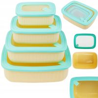 2 x POJEMNIKI PLASTIKOWE NA ŻYWNOŚĆ ZESTAW SZCZELNE HERMETYCZNE LUNCHBOX 4s