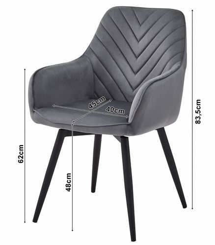 Krzesło NANA360 - czarny aksamit / nogi czarne x 1 na Arena.pl