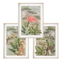 ZESTAW 3 szt. Plakaty Obrazki do Pokoju Dziecięcego Salonu SAFARI A3