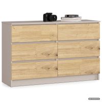 Komoda K120 Kaszmir 120 cm 6 szuflad kolor Dąb Artisan mat 120x40x77 cm