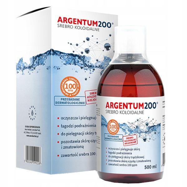 AURA ARGENTUM200 SREBRO KOLOIDALNE 100ppm 500 ml zdjęcie 2