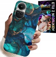 ETUI DO OPPO RENO10 PRO 5G - NIEBIESKO ZIELONY MARMUREK PLECKI WZORY