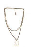 Podwójny naszyjnik celebrytka ze stali chirurgicznej Miś kolor złoty