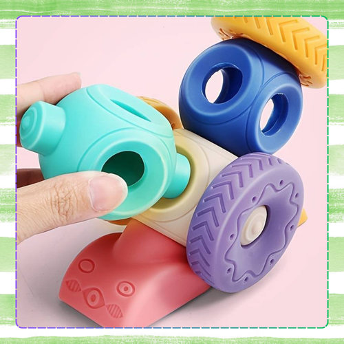 miękkie kreatywne klocki sensoryczne dla niemowląt dzieci funkcja gryzaka na Arena.pl