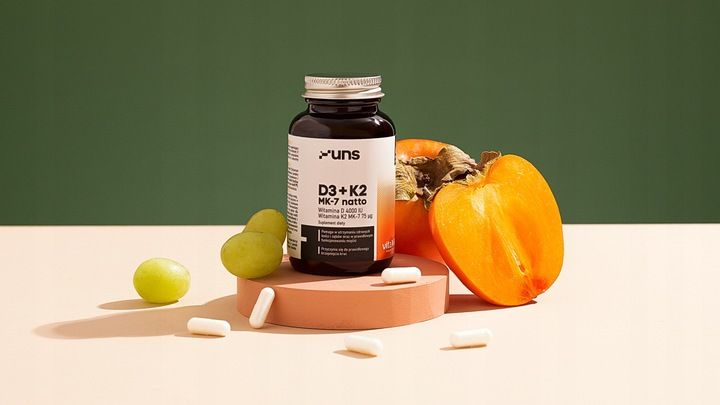 UNS WITAMINA D3 4000IU K2 MK7 NATTO 60 VEGE KAPS zdjęcie 3