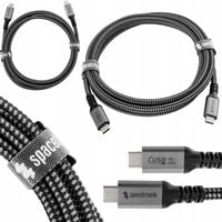 Kabel USB-C na USB-C 4.0 40Gbit/s Spacetronik 1.8m przewód w OPLOCIE