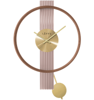 LAVVU Luksusowy drewniany zegar ART DECO z złotymi detalami