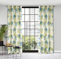 Zasłona gotowa na przelotkach MARI 140x250 zielono/niebieska