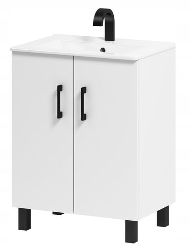 Szafka łazienkowa VIKI 50 z umywalką biała na Arena.pl