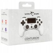 Pad bezprzewodowy, przewodowy do PS4 White Shark biały