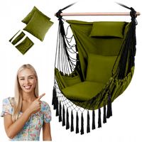 HAMAK HUŚTAWKA KRZESŁO BRAZYLIJSKIE FOTEL WISZĄCY XXL OGRODOWY BUJANY 150KG
