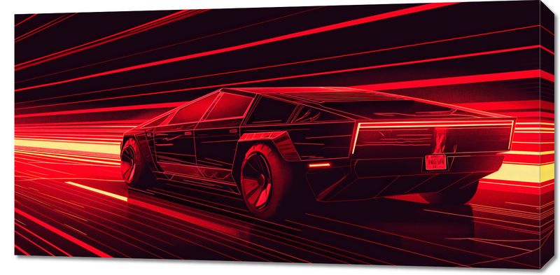 Obraz 100x50cm Prędkość w Czerwonym Neonie zdjęcie 1