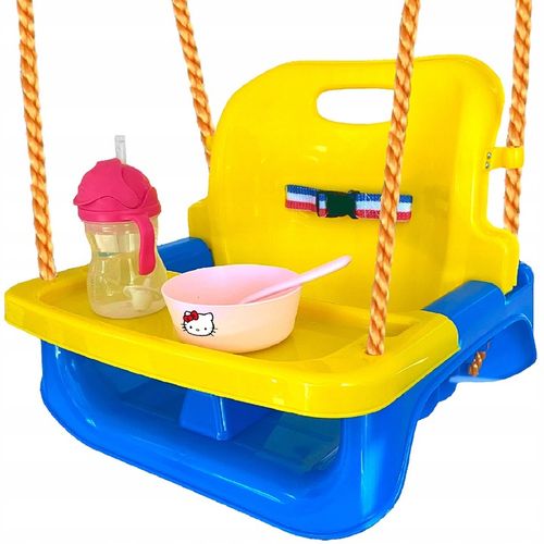 HUŚTAWKA DLA DZIECI OGRODOWA ZEWNĘTRZNA lub DOMOWA MODEL ZE STOLICZKIEM 4w1 na Arena.pl