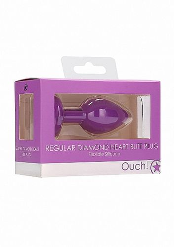 Diamond Heart Butt Plug - Regular - Purple na Arena.pl