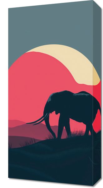 Obraz 30x60cm Słoń przy Czerwieni zdjęcie 1