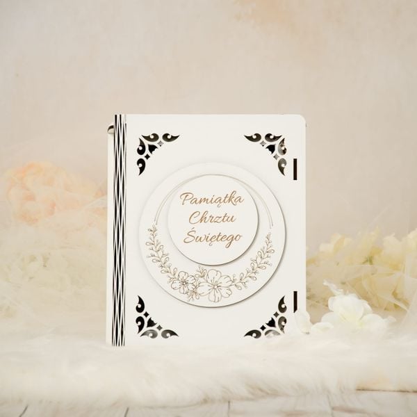 Biblia w pudełku z grawerem Pamiątka Chrztu Świętego OBC-3 zdjęcie 3
