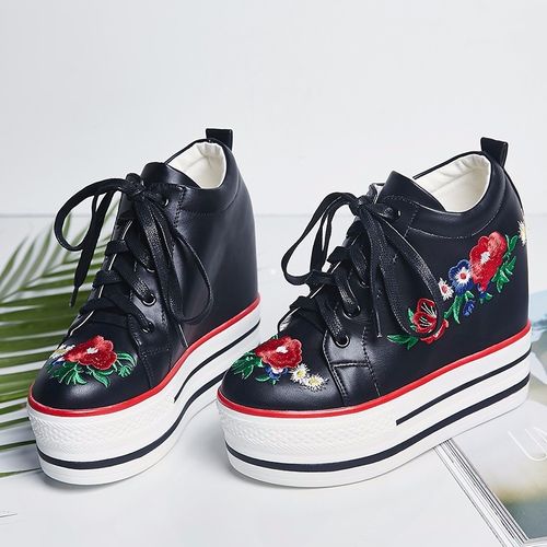 Trampki Damskie -SPORT - NA PLATFORMIE - Haftowane na Arena.pl