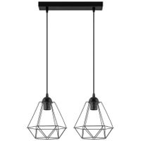 Wisząca lampa druciana VEN W-L 1210/2 metalowa na listwie czarne