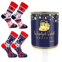 Skarpety męskie 2 pary rozmiar 39-42 w puszce prezent na święta dla niego