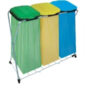 Stojak na worki na śmieci stelaż do worków segregacji stal premium 3x 120l