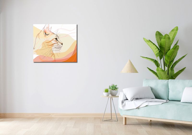 Obraz 70x60cm Delikatny Profil Kota zdjęcie 2