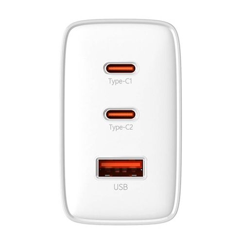 ładowarka sieciowa baseus os-cube pro 2xusb-c + usb, 65w (biała) na Arena.pl