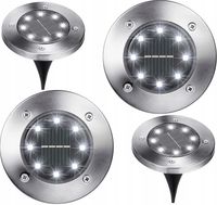 4x LAMPA SOLARNA LED OGRODOWA NAJAZDOWA GRUNTOWA DYSKI LAMPY SOLARNE MOCNE