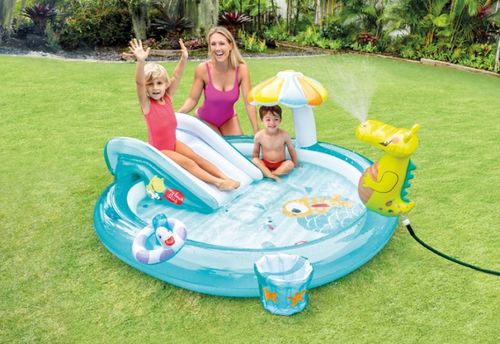 Dmuchane centrum zabaw Krokodyl basen zjeżdżalnia fontanna #57165 Intex na Arena.pl